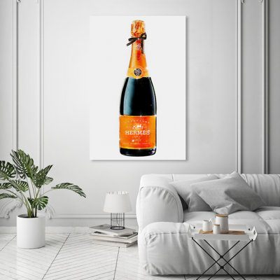 Parisian Luxe Champagne"", Glam Paris Bubbles Modern Orange Canvas Wall Art Print For Dining Room -  Oliver Gal, 24257_36x54_CANV_XHD