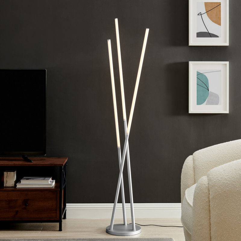 Lampe sur pied de fantaisie 63,5 po Lites, Argent