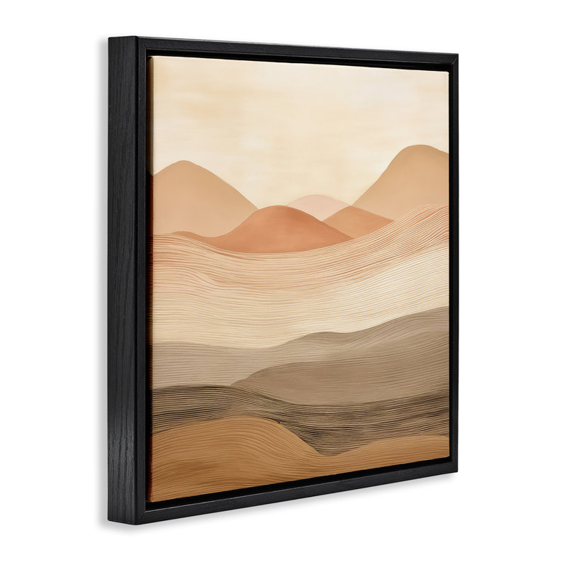 «Layered Sand Dunes», art mural encadré par Irena Orlov, Cadre flottant noir de jais, H 18 po x l 18 po