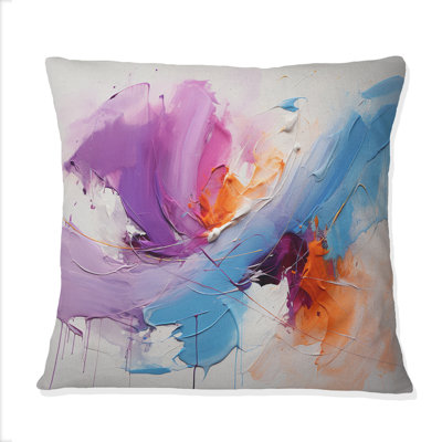 Abstract Paint Strokes - Romantic Landscape Printed Throw Pillow