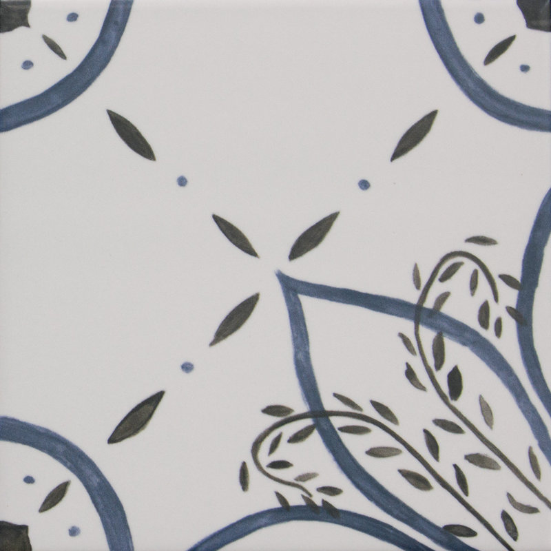 Santorini Seasons 6X6 Pattern 04  Porcelain Wall and Floor Tile, Blue