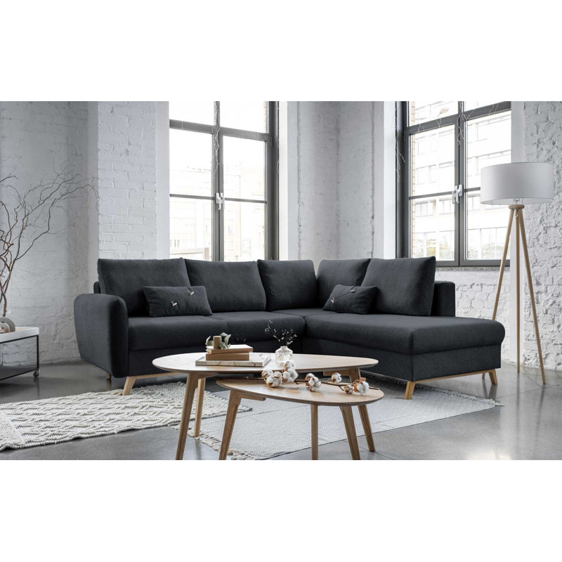 Scandic Lagom 6 Seater Sofa Bed, Right facing, Dark Grey