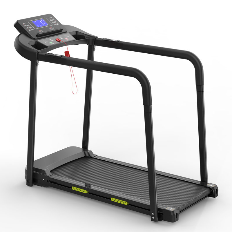 Tapis de marche pour tapis d'exercice, tapis roulant pliable pour personnes âgées, conception structurelle stable et sécuritaire, grand écran DEL pour personnes âgées, longue main courante pour l'équilibre, capacité de 300 lb