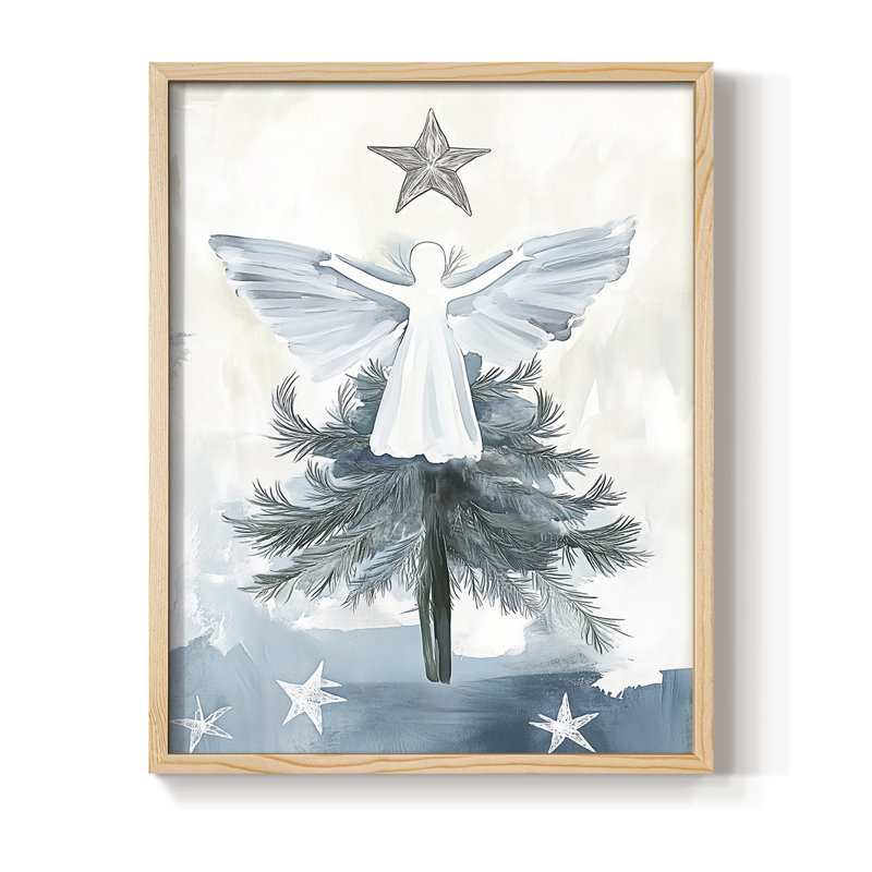 «Christmas Holiday Art CXLII», reproduction d'art encadrée - bois massif, Naturel, H 11 po x l 9 po
