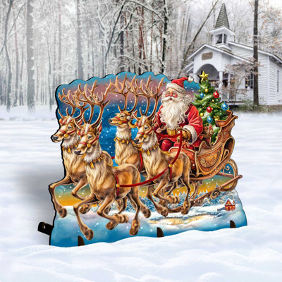 Figurine Père Noël en traîneau