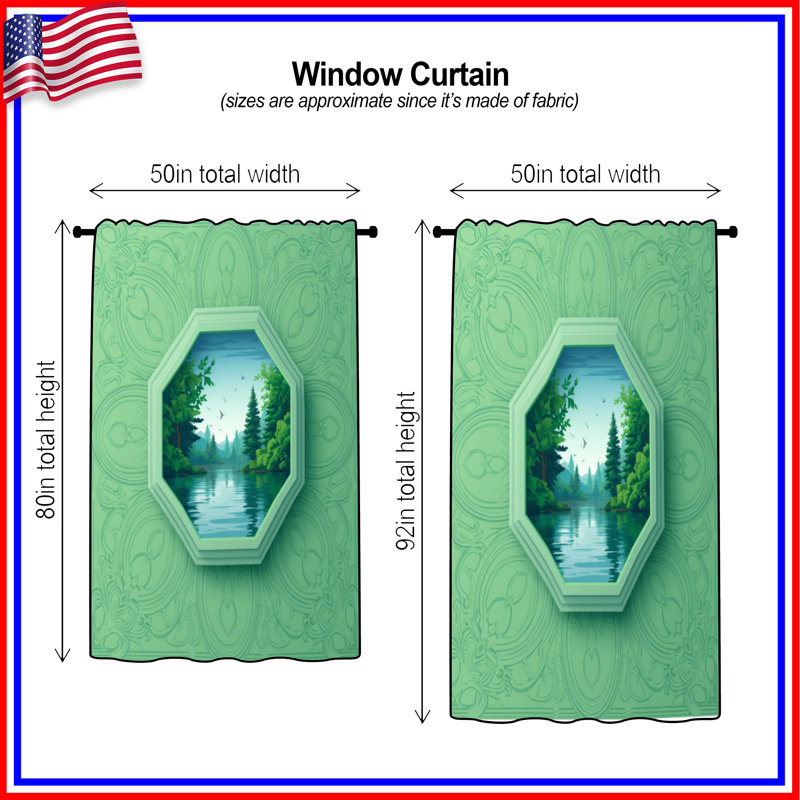Rideaux octogonaux octogonaux, 1 pièce, 50 po x 92 po - 1 panneau, Transparent