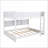 Queen Over Queen Solid Pine Wood Bunk Bed with Storage &amp; Charging Station White No Box Spring Needed