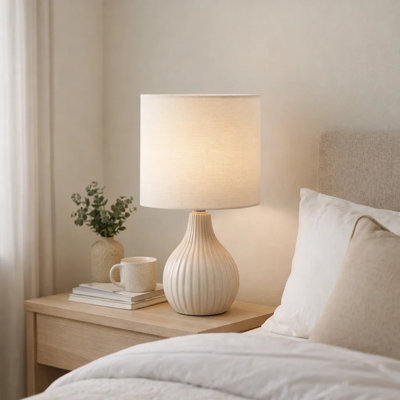 Lighting, 16"h, Table Lamp, Resin, Ivory / Cream Shade, Contemporary