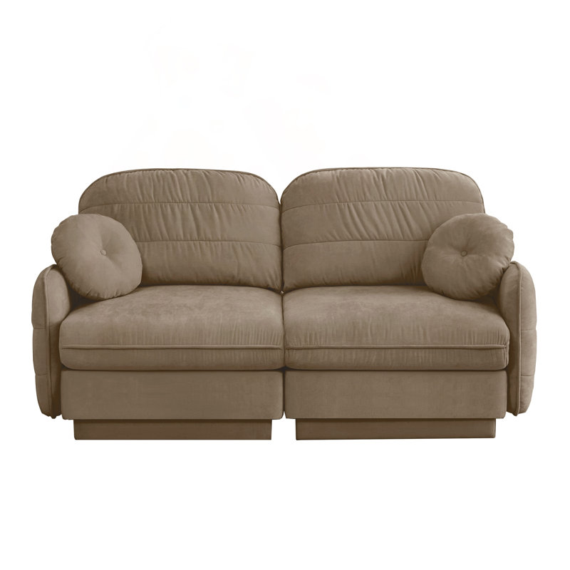Canapé Chenille Cloud, H 37,4 po x l 73,2 po x P 33,4 po, Café clair