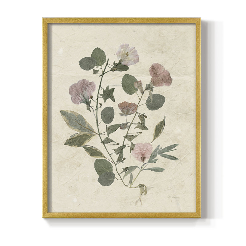 Pressed Arrangement I, reproduction encadrée - bois massif, H 30 po x l 24 po, Doré
