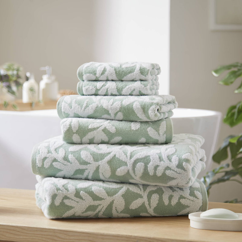 Ensemble de serviettes 6 pièces Skyler, Vert sauge