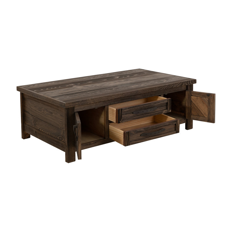 Table basse 4 tiroirs, 4 portes