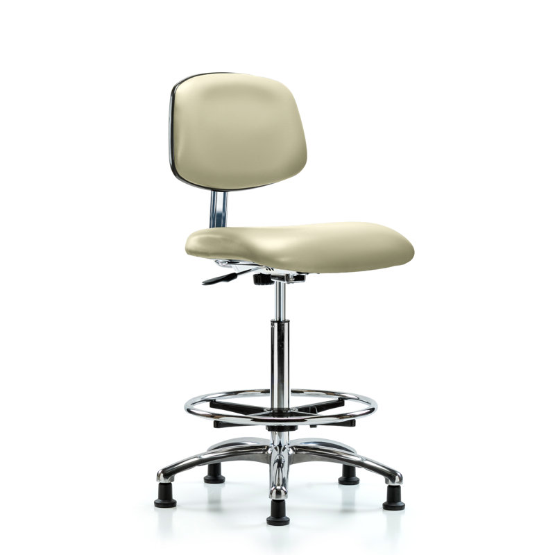 Iyana Vinyl Drafting Chair, Adobe, Glides