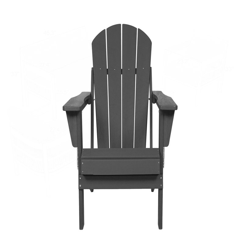 Versatile Folding Adirondack Chair Set with Side Table for Relaxation and Space Saving