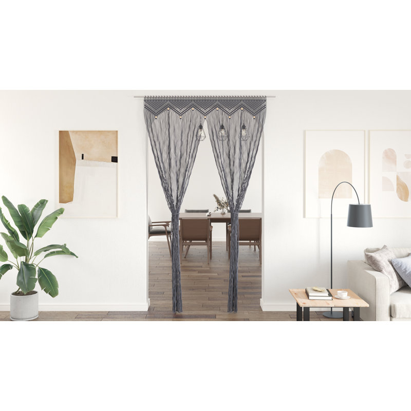 Larrison Sheer Curtain Single Panel, Anthracite