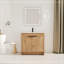 Rangement de salle de bain autoportant Javare avec lavabo en céramique blanche et 2 portes d'armoire à fermeture en douceur-1942168516