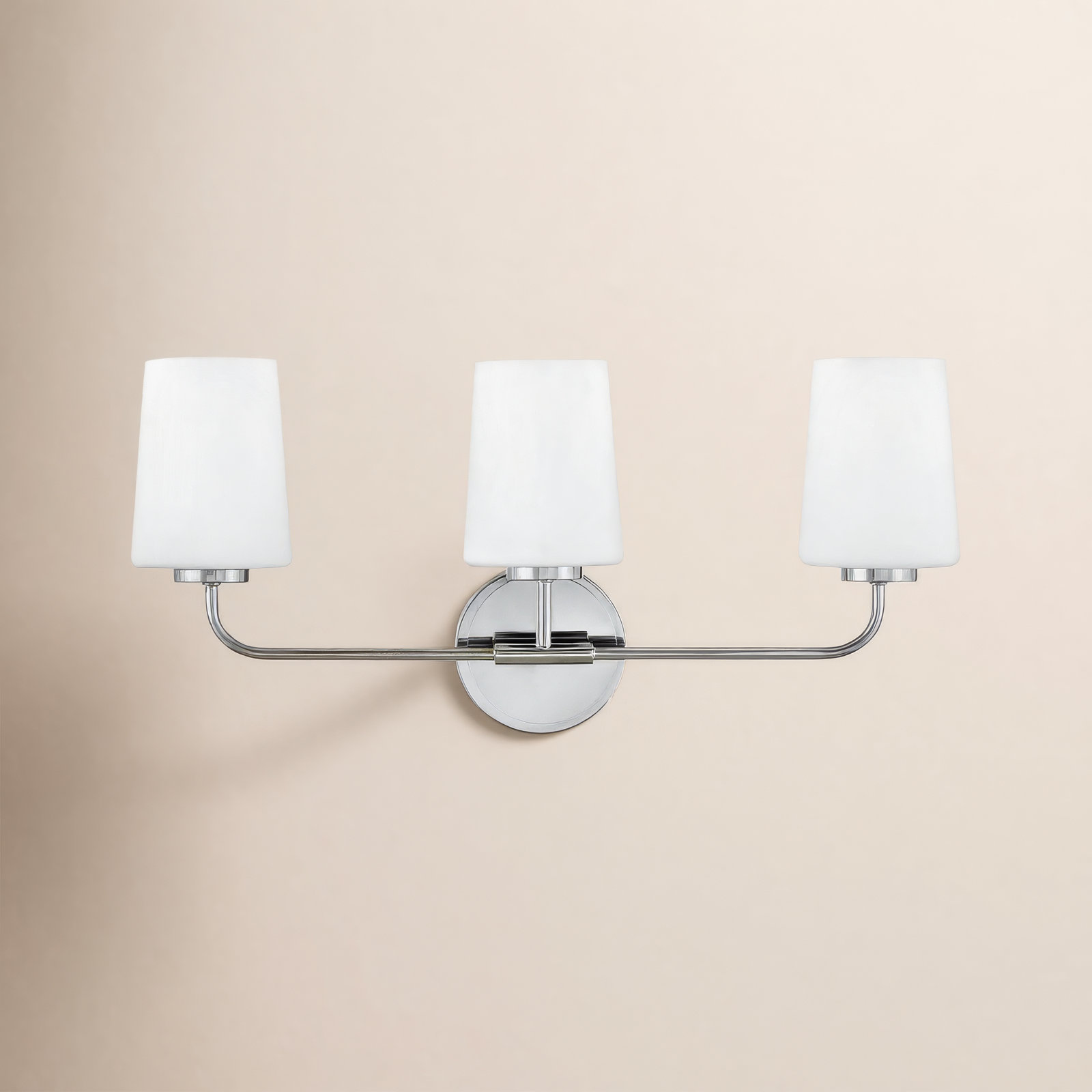 Fitz 3 Light Frosted Dimmable Vanity Light, Chrome