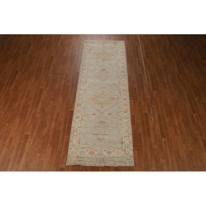 Vegetable Dye Oushak Turkish Runner Rug 3x10