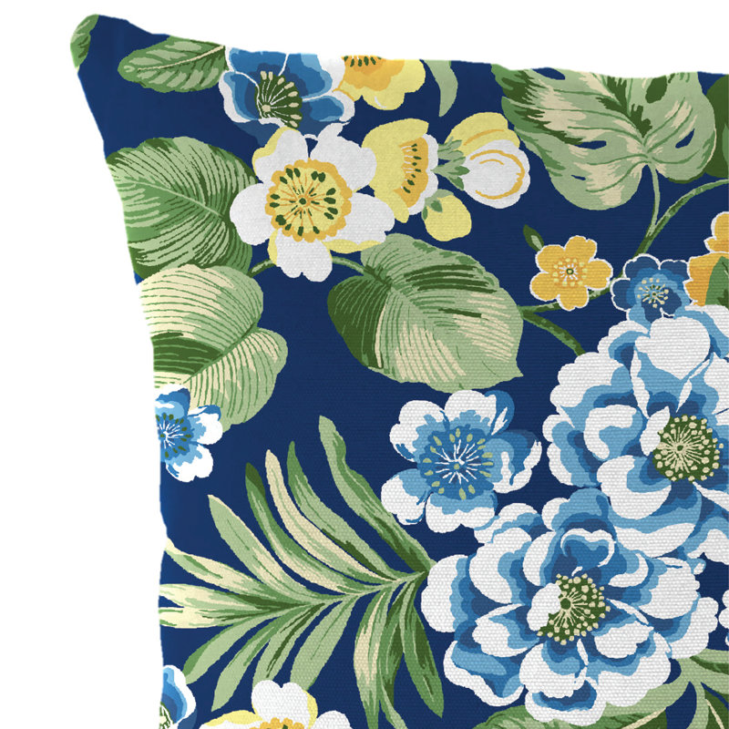 Sunbrella Outdoor Throw Pillow, Blue/Yellow/Green