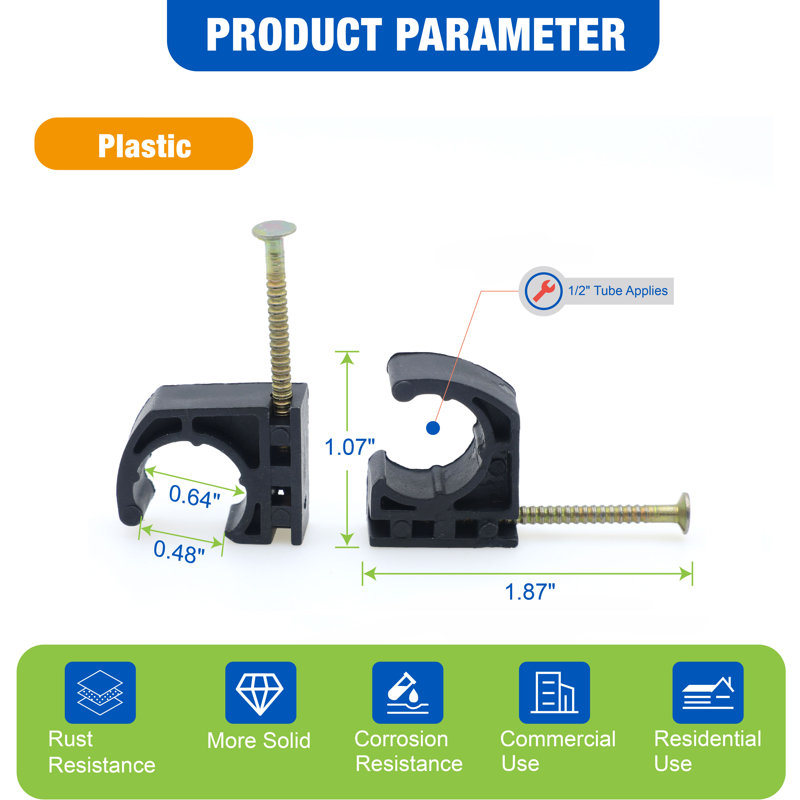 Ensemble de colliers de serrage 1/2 po Tube Talon Contractor / Muntifonctional