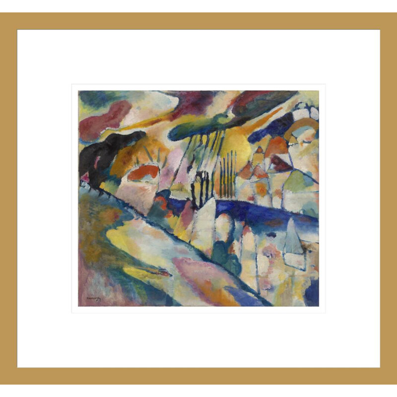 «Landscape with Rain» par Vasily Kandinsky - Estampe numérique, H 12,63 po x l 16,75 po