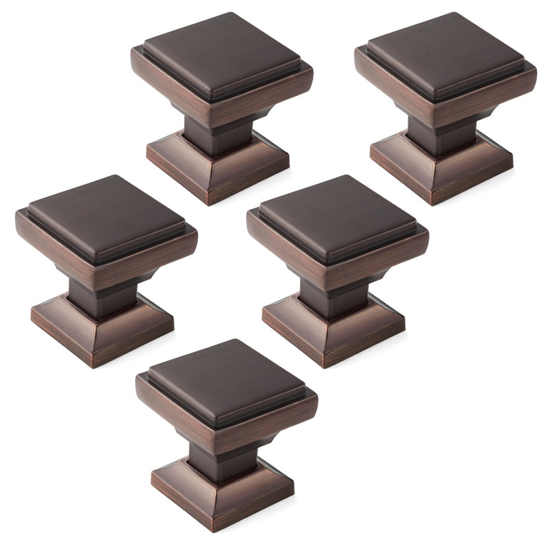 1" Length Square Knob Multipack, Oil Rubbed Bronze