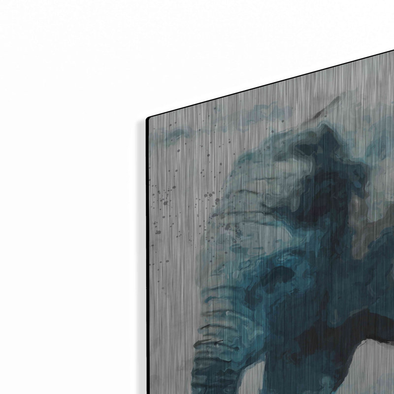 «Elephant» par Linda Woods sur métal, H 24 po x l 24 po