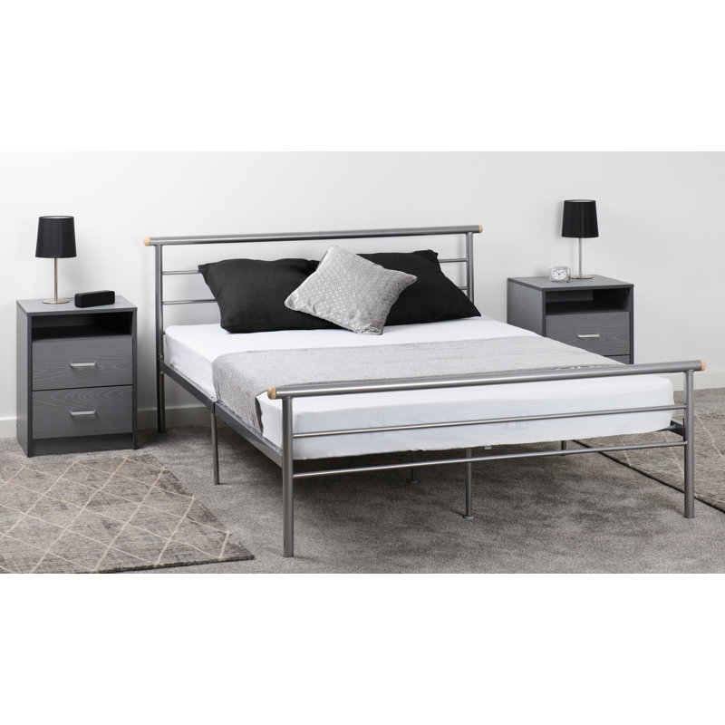 Algona Bed Frame, Double (4'6), Silver