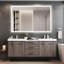 Miroir de salle de bain mural surdimensionné à DEL avec 3 modes de couleur