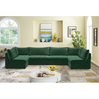 Haryson Velvet U-Shaped Sectional Reversible