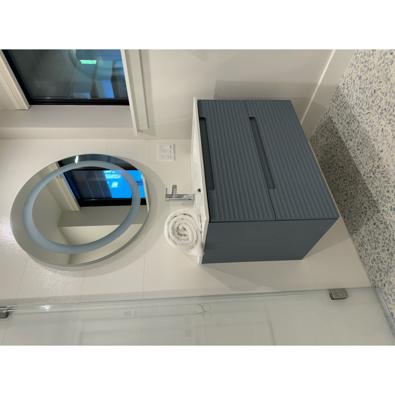 Moncler 40'' Single Bathroom Vanity with Ceramic Top, Blue