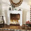 HOMCOM Baroque Fireplace Mantel, Solid Wood, Mantel, White, With Columns