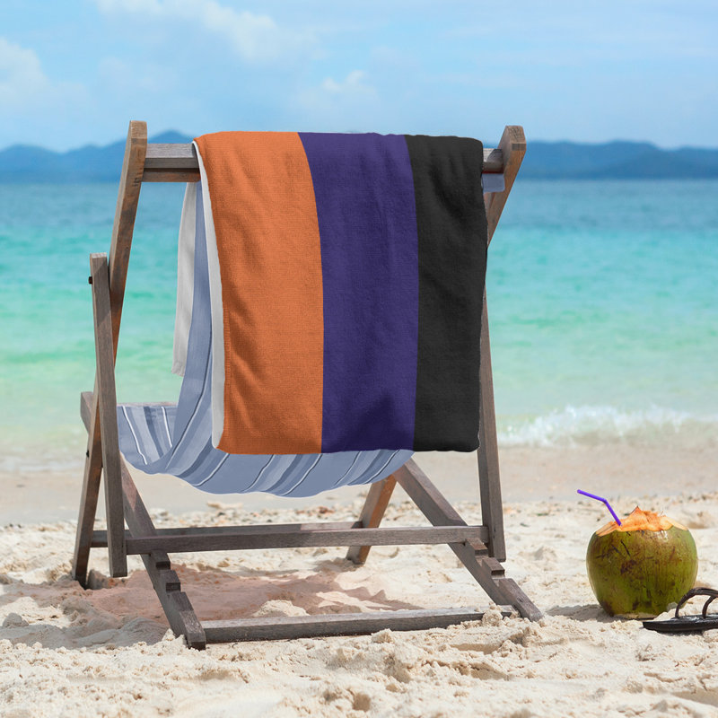 Lightweight Beach Towel, Orange/Purple/Black