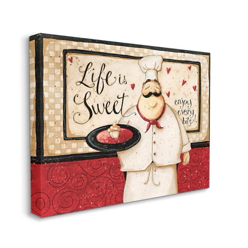 «Life Is Sweet Enjoy Every Bite», art mural sur toile par Dan Dipaolo, H 16 po x l 20 po x P 1,5 po, Toile tendue