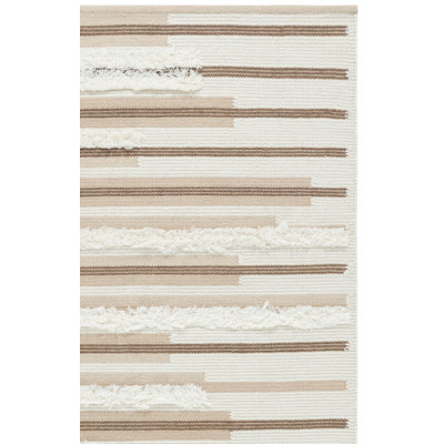 Kenya 279 Hand Woven 80% Wool; 20% Cotton Striped Rug