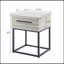 3-Piece Upholstered Bedroom Set, Tufted Wingback Bed With Two White Nightstands-1807505072