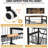 5-Tier Rolling Storage Cart with Wheels, Large Capacity Kitchen Cart, Mobile Utility Cart with Wooden Tabletop and Mesh Baskets, Bathroom, Laundry Room