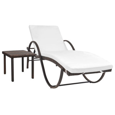 Vollmer 77.2" Long Single chaise with Cushions and Table