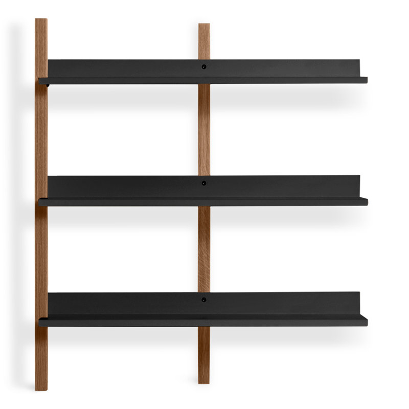 Browser Solid Wood Bookcase, (6 Shelves) 82" H x 37" W x 17" D, Walnut/Oblivion