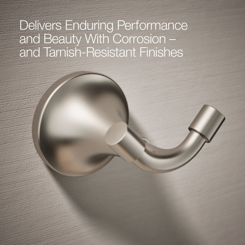 Tone Wall Mounted Robe Hook, Vibrant Brushed Nickel