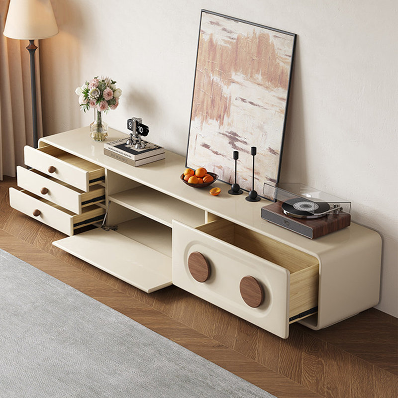 Meuble télé avec rangement de style français, H 15,7 po x L 86,6 po x l 15,7 po