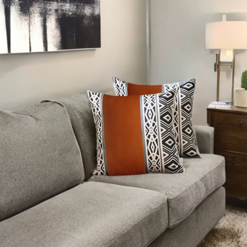 Housse de coussin carré en similicuir, 17 po x 17 po