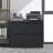 Lateral File Cabinet 2 Drawer, Black Filing Cabinet With Lock, Lockable File Cabinet For Home Office, Locking Metal File Cabinet For Legal/Letter/A4/F4 Size-121351208