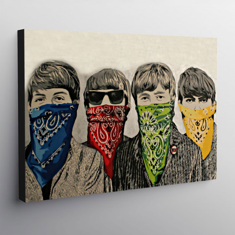 Banksy Beatles Bandanas by Banksy - Wrapped Canvas Print, 20.5cm H x 30.5cm W x 3.8cm D