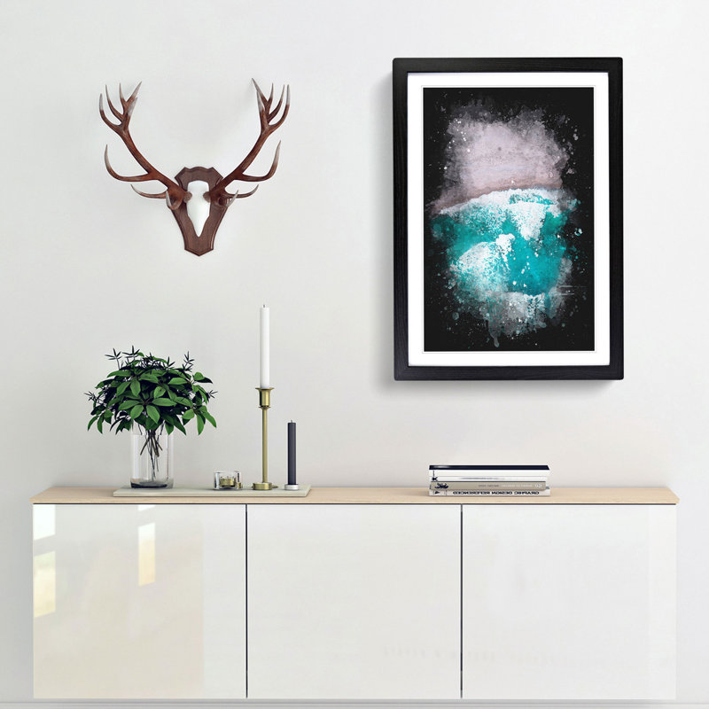 Waves on the Beach - Framed Print, Black Framed, 87cm H x 62cm W x 2cm D