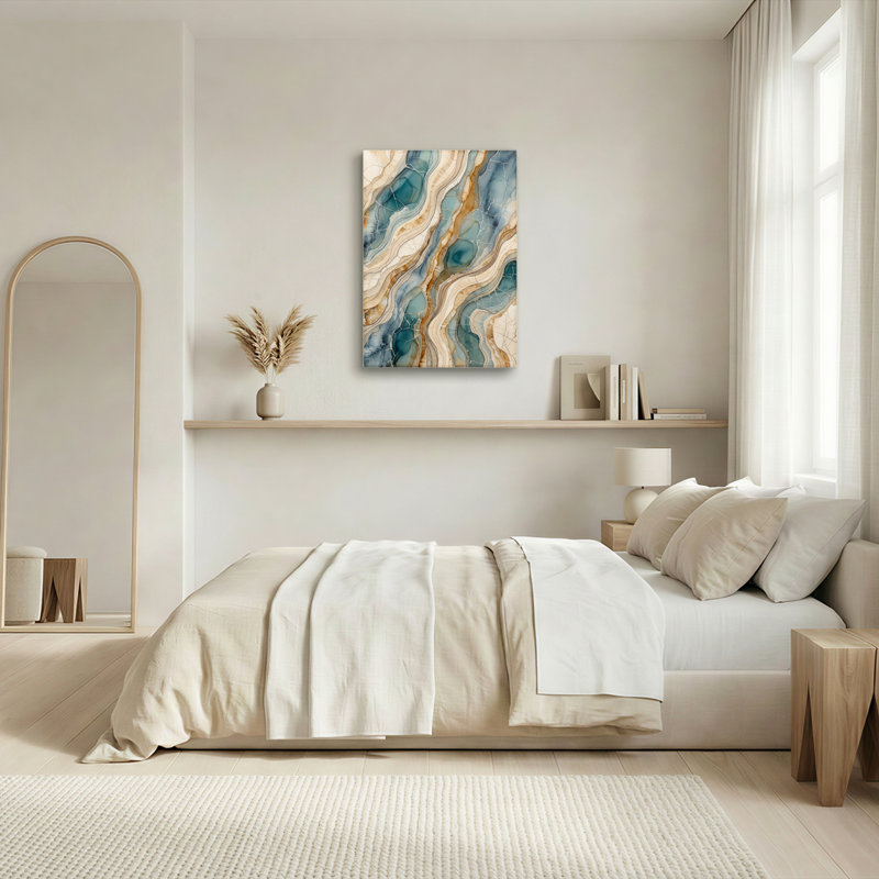 Ensemble de 1 tableau sur toile à motif de marbre, 40"H x 28"W, Wrapped Canvas
