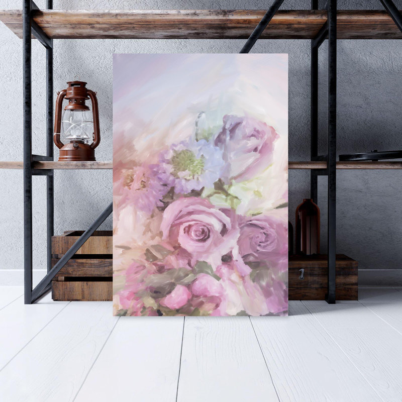 «Pink Rose» 16 - 1 pièce, impression sur toile tendue, H 14 po x l 11 po