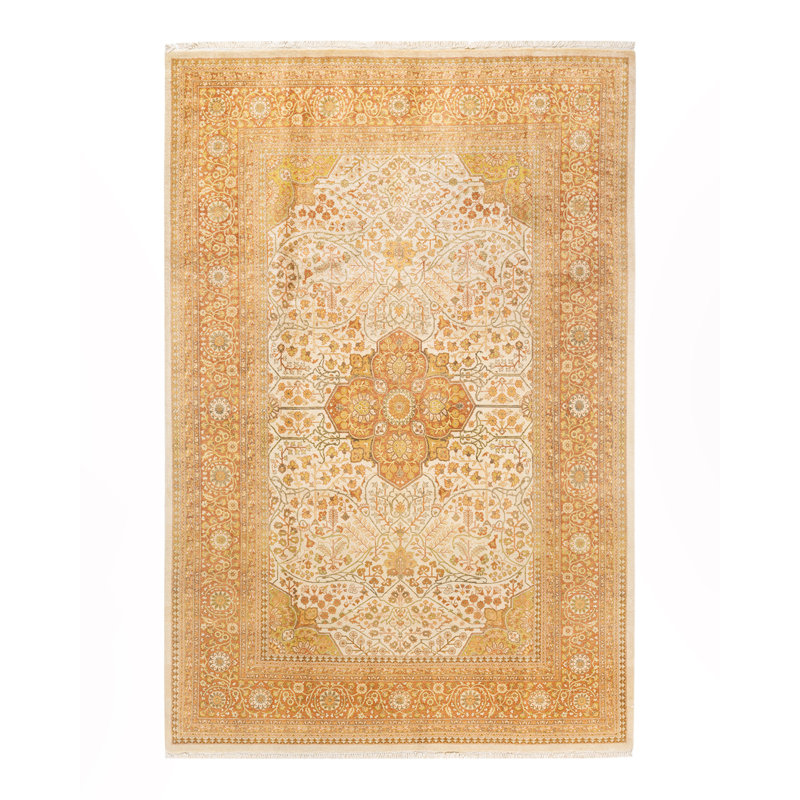 Tapis unique en laine noué à la main 6 pi 1 po x 9 pi 1 po nouvel âge Hayner
