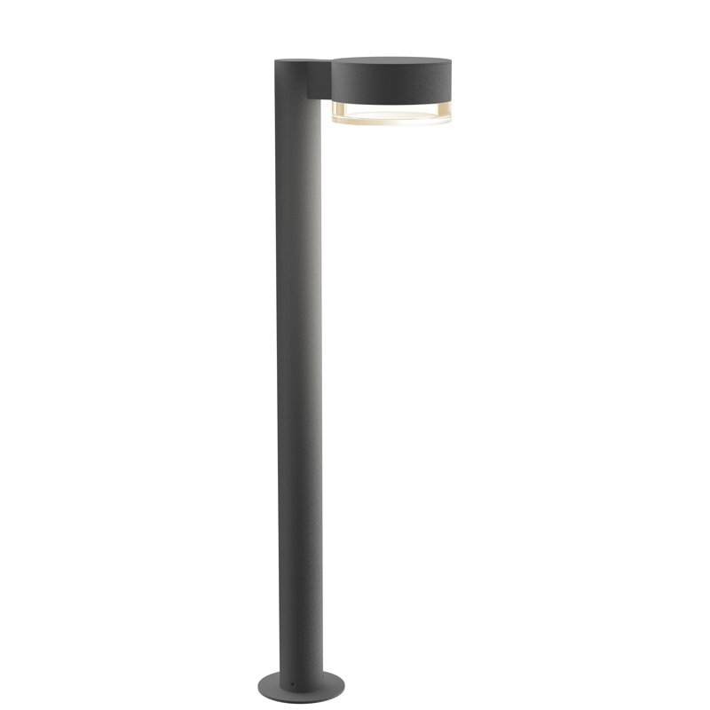Gray Metal LED Pathway Bollard Light, 22" Height