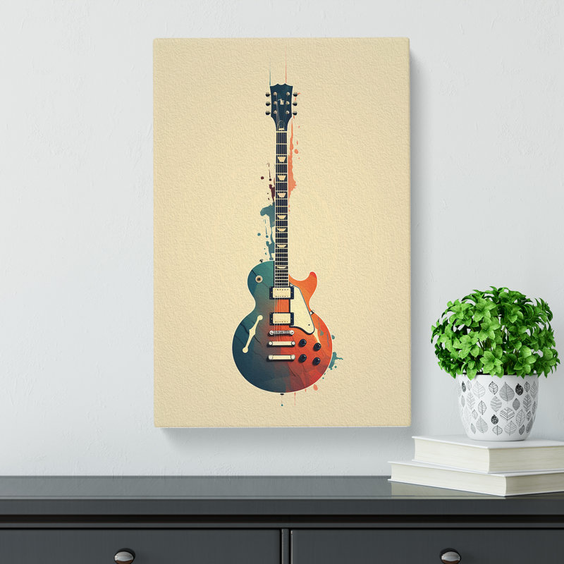 Electric Guitar Minimalism - Wrapped Canvas, 76cm H x 50cm W x 3cm D